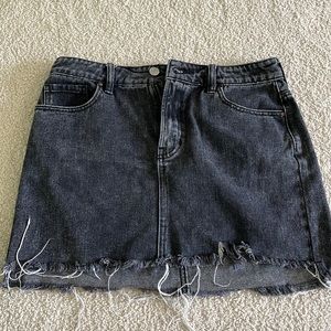 Black denim skirt